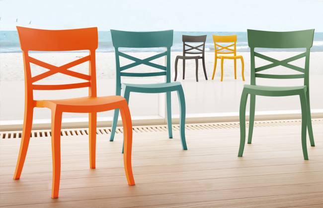 Стул пластиковый XSera-S голубой 490х550х840 мм