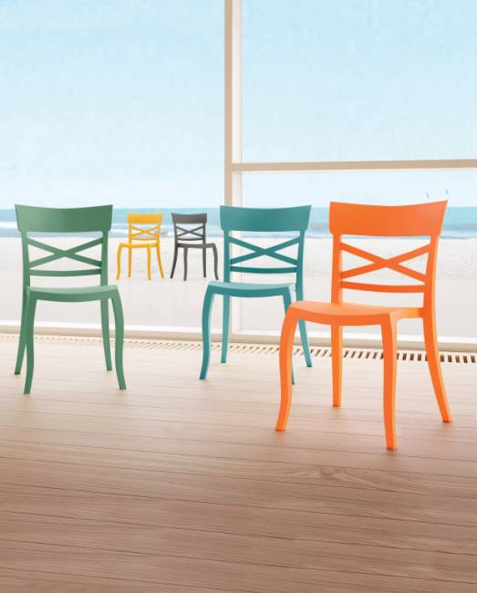 Стул пластиковый XSera-S голубой 490х550х840 мм