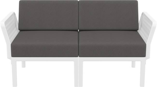 Комплект пластиковой мебели Portofino Lounge белый, темно-серый Комплект пластиковой мебели Portofino Lounge белый, темно-серый