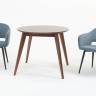 Стол Сканди К 100 орех с креслами Пичч велюр синий