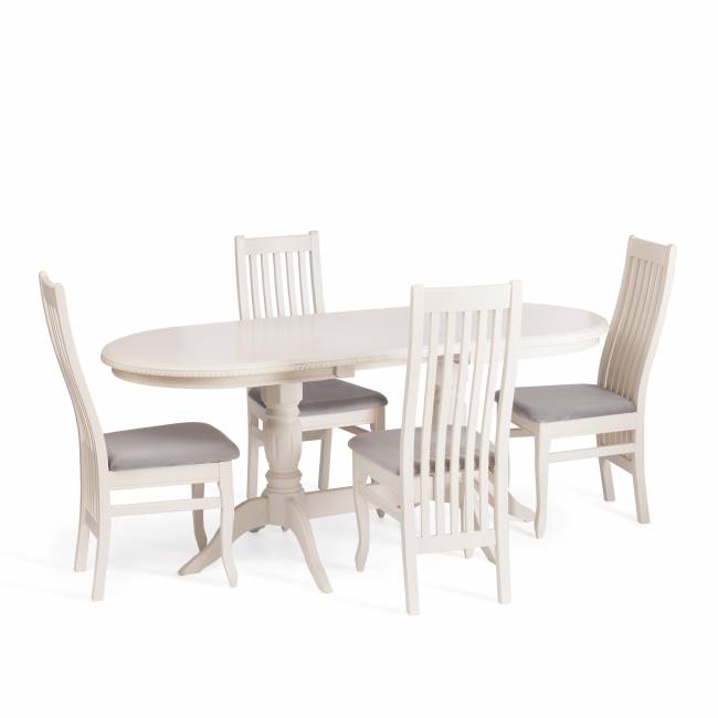 Стул Дольче/Dolce мягкое сиденье бук, 40х46х100см, айвори вайт, велюр тенерифе алтимейт грей белый бук