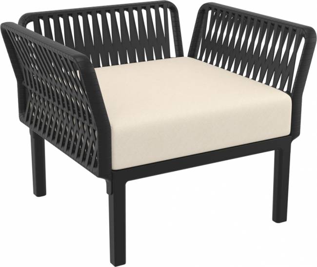 Комплект пластиковой мебели Portofino Lounge черный, бежевый