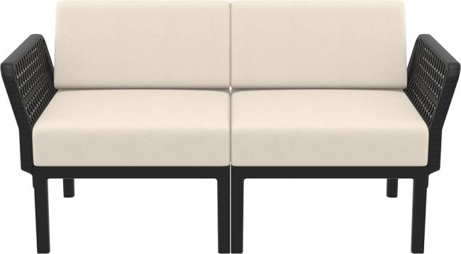 Комплект пластиковой мебели Portofino Lounge черный, бежевый