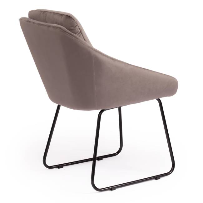 Кресло Стар/Star (мод.CY-1919) вельвет/металл, 68х60х88см, серый /черный (Комплект из 2 шт.) серый (HLR 24)/черный вельвет/металл