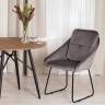 Кресло Стар/Star (мод.CY-1919) вельвет/металл, 68х60х88см, серый /черный (Комплект из 2 шт.) серый (HLR 24)/черный вельвет/металл