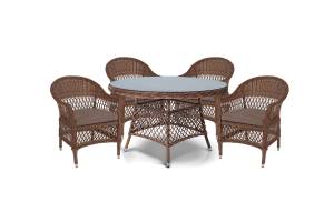 "Эспрессо - 120 S" обеденная группа плетеная, цвет коричневый