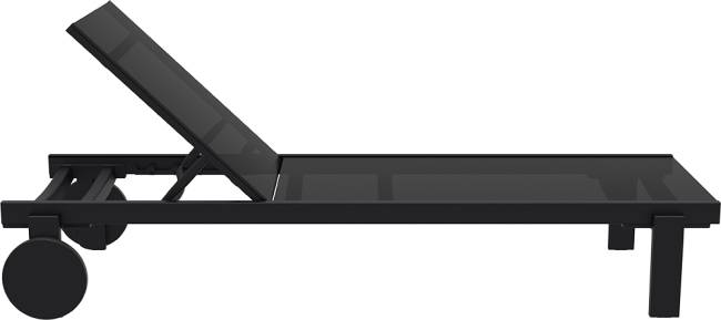 Шезлонг-лежак металлический Casablanca черный 1900х740х310 мм