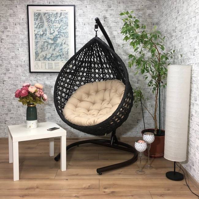 Подвесное кресло из искусственного ротанга "FRESCO", коричневый Подвесное кресло из искусственного ротанга "FRESCO", коричневый