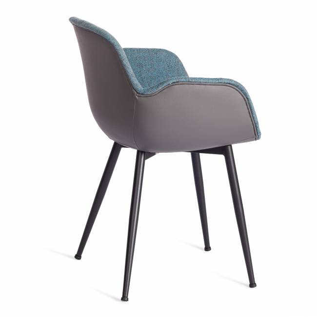 Кресло Валентино/Valentino (мод.PC45-2)/1 шт. в упаковке металл/экокожа/ткань, 55х58х81см, бирюзовый/серый /чёрный Turquoise (бирюзовый)/Grey (серый)/чёрный металл/экокожа/ткань