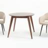 Стол Сканди К 100 орех с креслами Пичч велюр бежевый