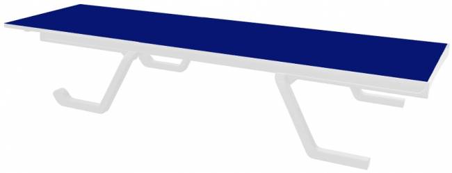 Шезлонг металлический Podio белый, синий 1900х720х325 мм