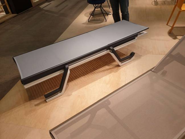 Шезлонг металлический Podio белый, синий 1900х720х325 мм