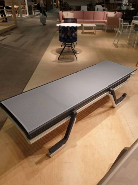 Шезлонг металлический Podio белый, синий 1900х720х325 мм