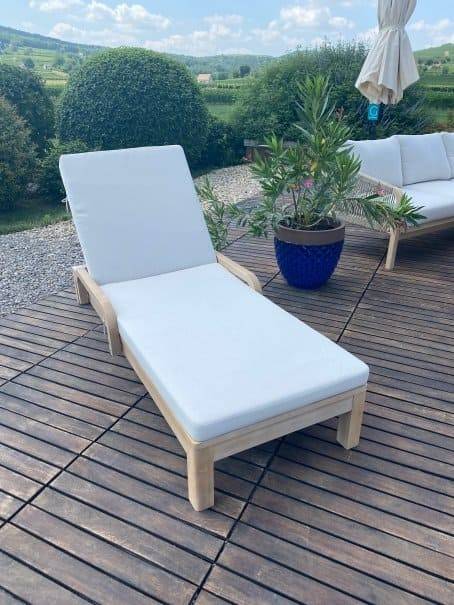 Шезлонг деревянный с матрасом Rimini натуральный, бежевый 1840х730х870 мм Шезлонг деревянный с матрасом Rimini натуральный, бежевый 1840х730х870 мм