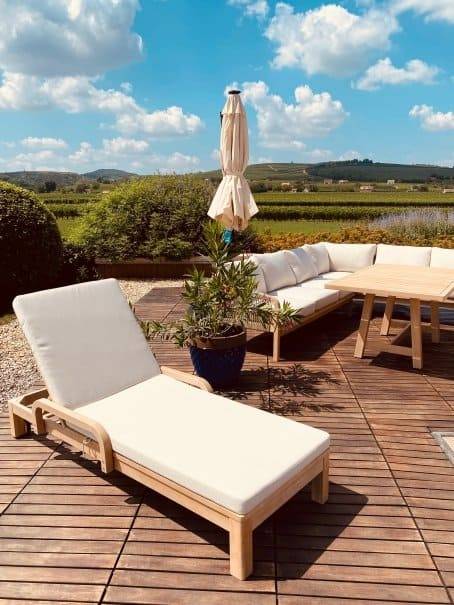 Шезлонг деревянный с матрасом Rimini натуральный, бежевый 1840х730х870 мм Шезлонг деревянный с матрасом Rimini натуральный, бежевый 1840х730х870 мм