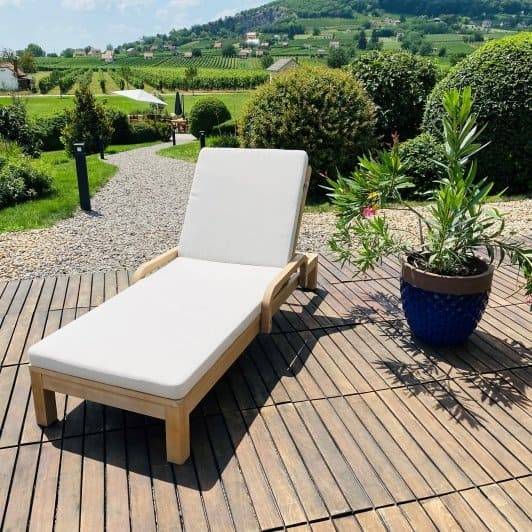 Шезлонг деревянный с матрасом Rimini натуральный, бежевый 1840х730х870 мм Шезлонг деревянный с матрасом Rimini натуральный, бежевый 1840х730х870 мм