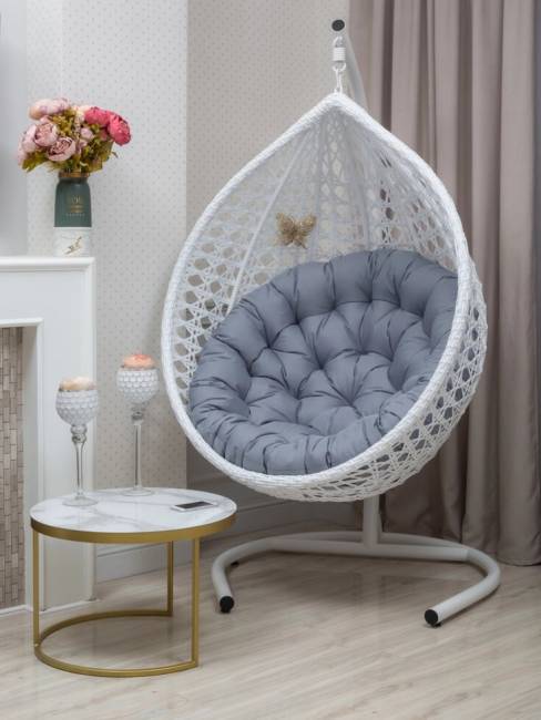 Подвесное кресло из искусственного ротанга "AF-412A-XL", белый