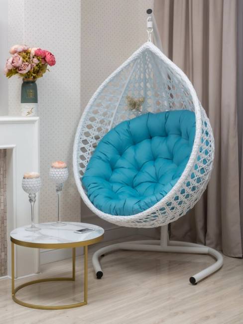 Подвесное кресло из искусственного ротанга "AF-412A-XL", белый