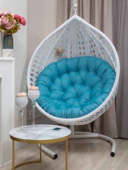 Подвесное кресло из искусственного ротанга "AF-412A-XL", белый