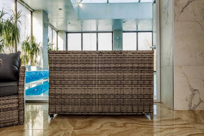 Сундук для хранения KARL 120 c колесиками серый