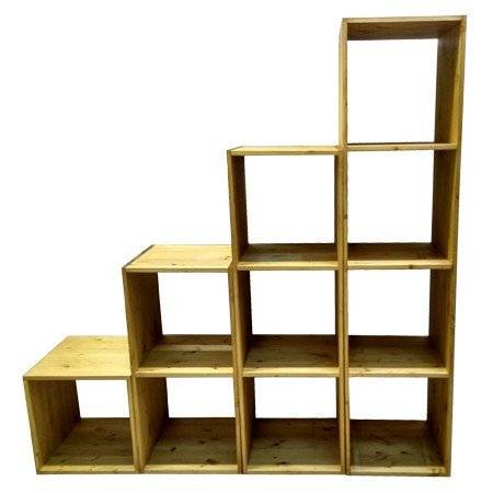 Стеллаж Куб 4 сосна, искусственное старение