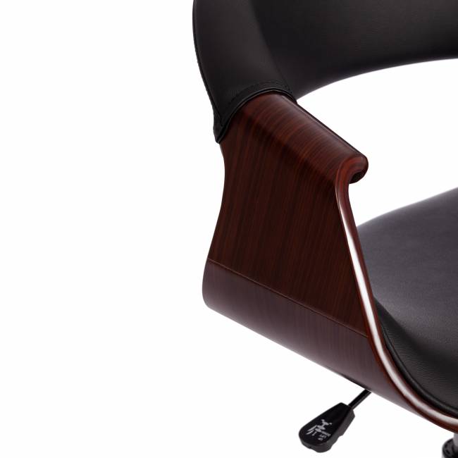 Кресло Бэнд/Bend орех, кож/зам черный черный