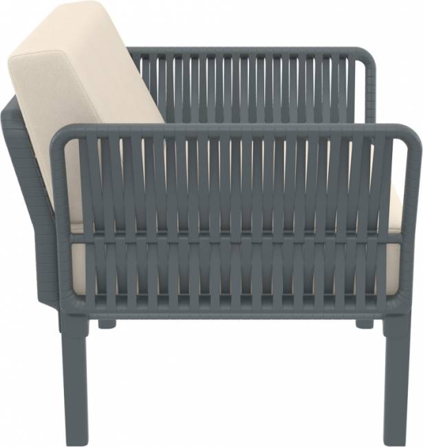 Комплект пластиковой мебели Portofino Lounge темно-серый, бежевый Комплект пластиковой мебели Portofino Lounge темно-серый, бежевый