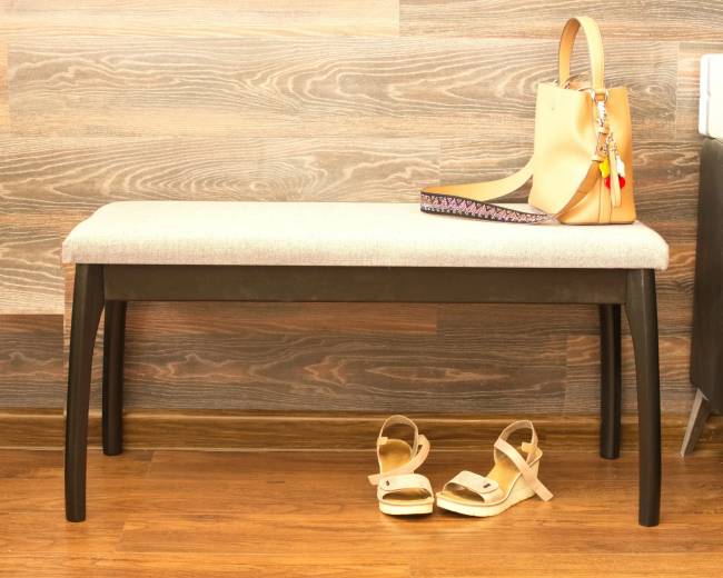 Банкетка Лина, мягкая, Венге/Серый