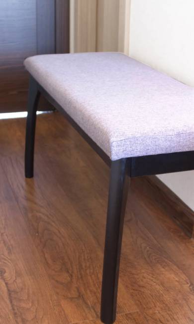 Банкетка Лина, мягкая, Венге/Серый