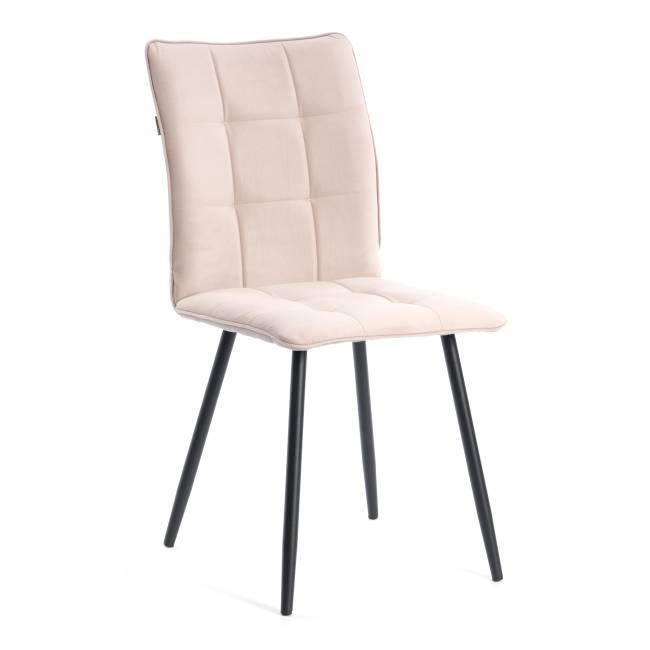 Комплект кресло+стул Бари/Bari LT, велюр, бежевый/черный, 7 бежевый/черный флок