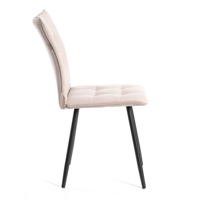 Комплект кресло+стул Бари/Bari LT, велюр, бежевый/черный, 7 бежевый/черный флок
