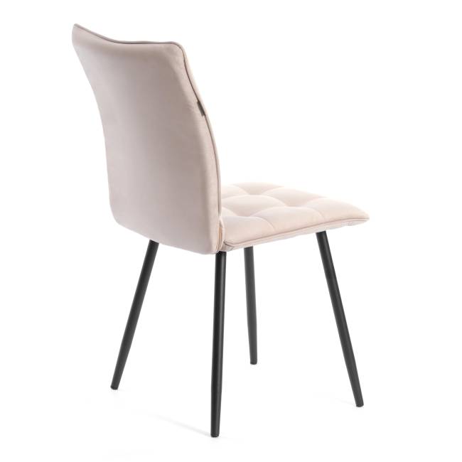 Комплект кресло+стул Бари/Bari LT, велюр, бежевый/черный, 7 бежевый/черный флок