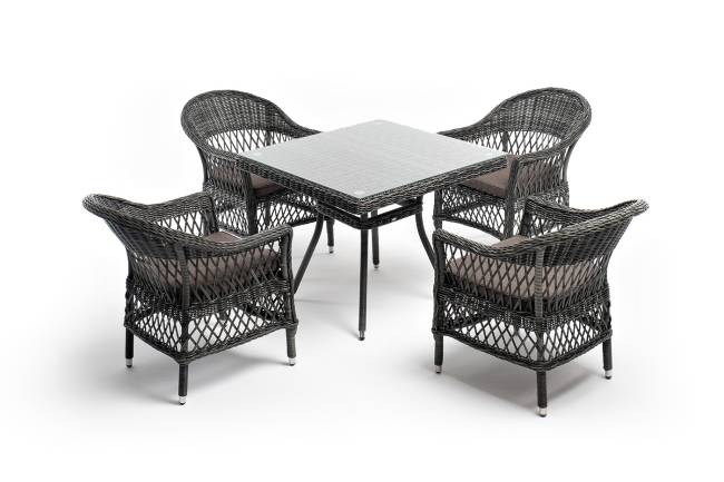 "Сицилия" обеденная группа плетеная, цвет графит "Сицилия" обеденная группа плетеная, цвет графит