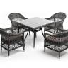 "Сицилия" обеденная группа плетеная, цвет графит "Сицилия" обеденная группа плетеная, цвет графит