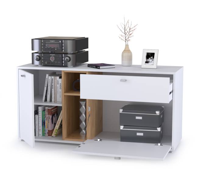 Тумба Бэль цвет дуб крафт золотой/белый премиум