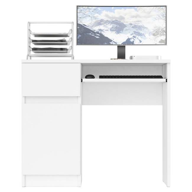 Стол компьютерный Мори МС-1 левый цвет белый