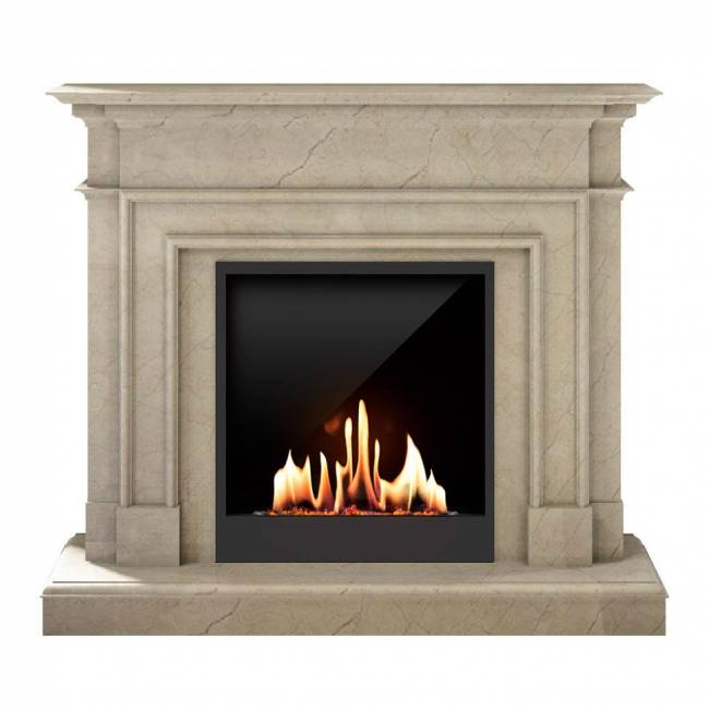 Биокамин в мраморном портале SteelHeat Vancouver M (Стемалит)