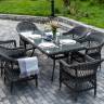 "Амароне" обеденная группа из искусственного ротанга на 6 персон, цвет графит