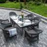 "Амароне" обеденная группа из искусственного ротанга на 6 персон, цвет графит