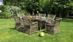 "Латте" обеденная группа плетеная, цвет соломенный "Латте" обеденная группа плетеная, цвет соломенный