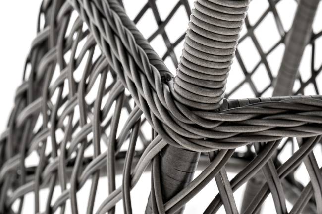 "Эспрессо" плетеный круглый стол, диаметр 80 см, цвет графит