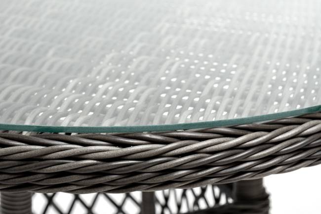 "Эспрессо" плетеный круглый стол, диаметр 80 см, цвет графит