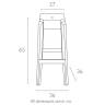 Табурет прозрачный полубарный Fox 65 прозрачный 360х360х650 мм