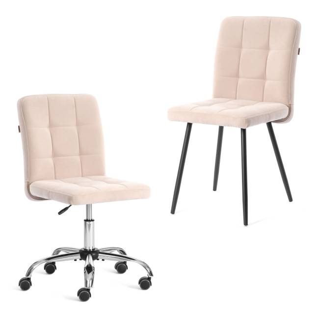 Комплект кресло+стул Медео/Medeo LT, велюр, бежевый/черный, 7 бежевый/черный флок Комплект кресло+стул Медео/Medeo LT, велюр, бежевый/черный, 7 бежевый/черный флок