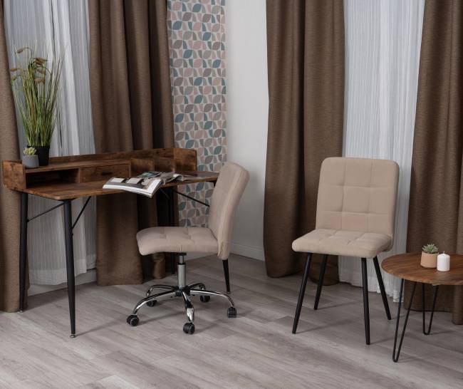 Комплект кресло+стул Медео/Medeo LT, велюр, бежевый/черный, 7 бежевый/черный флок Комплект кресло+стул Медео/Medeo LT, велюр, бежевый/черный, 7 бежевый/черный флок