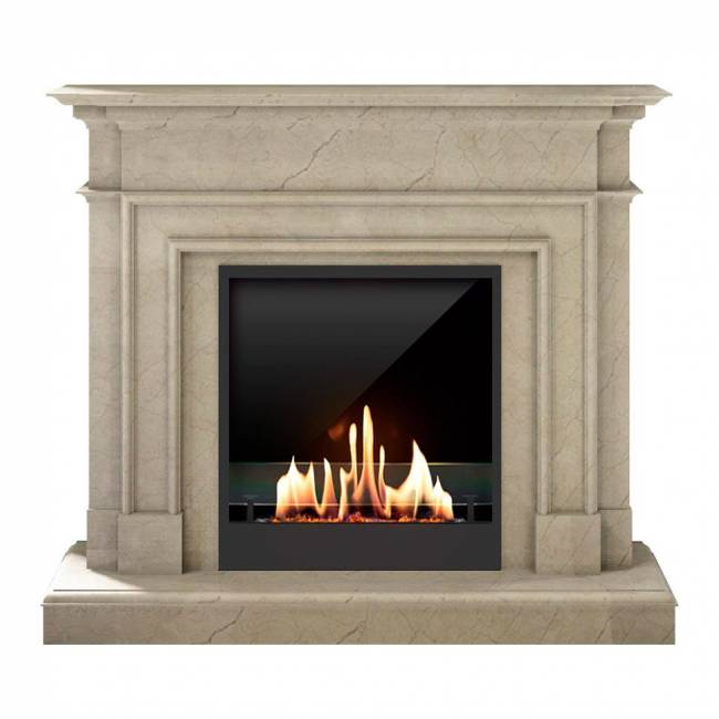 Биокамин в мраморном портале SteelHeat Vancouver M (Стекло + Стемалит)