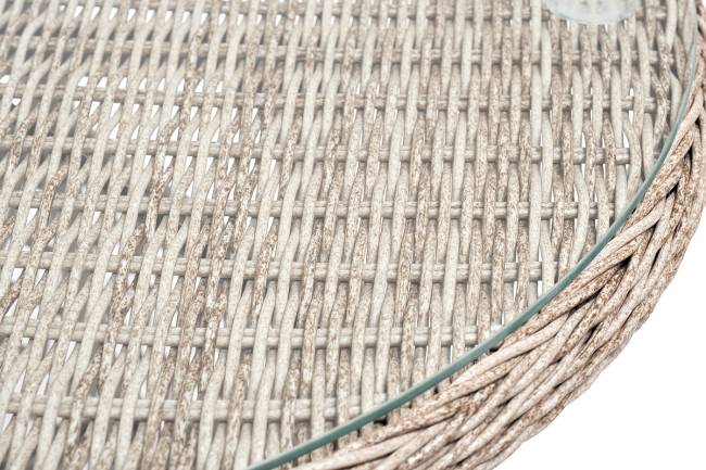 "Эспрессо" плетеный круглый стол, диаметр 80 см, цвет бежевый