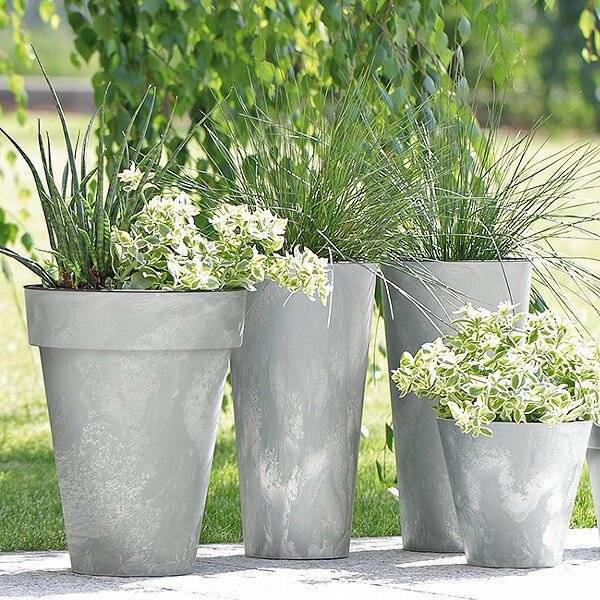 Кашпо для цветов "Prosperplast Tubus Slim Beton", бетон, 64+35л