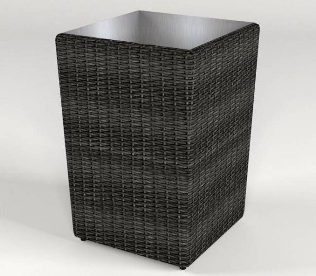 Кашпо большое "Севилья", из искусственного ротанга, серый, темно-серый