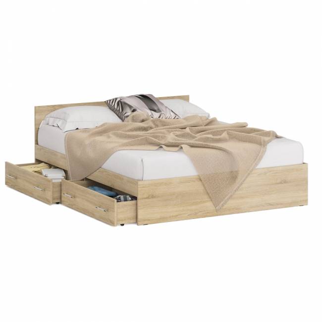 Кровать с ящиками Стандарт 1600 цвет дуб сонома Кровать с ящиками Стандарт 1600 цвет дуб сонома